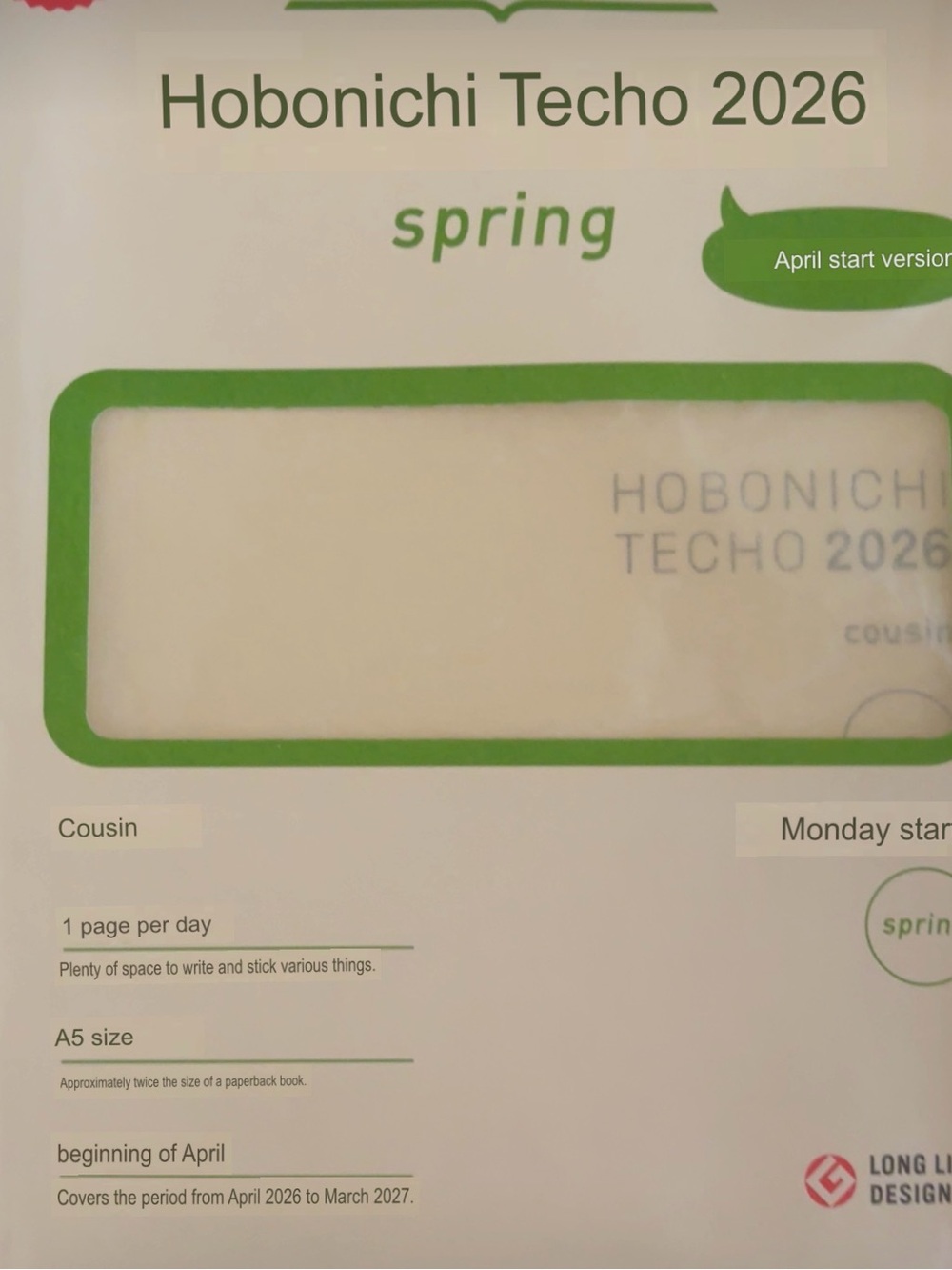 Hobonichi A5 Japanese Spring 2026 Monday Start Planner Book NEW and unopened - Picture 9 of 10